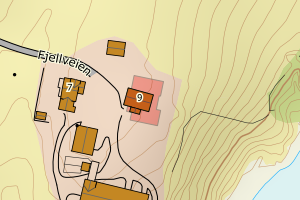 Kartbilde fra WMS-tjeneste av avviket