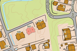 Kartbilde fra WMS-tjeneste av avviket