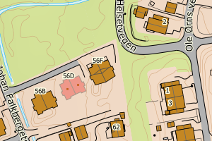 Kartbilde fra WMS-tjeneste av avviket