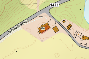 Kartbilde fra WMS-tjeneste av avviket