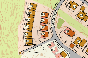 Kartbilde fra WMS-tjeneste av avviket