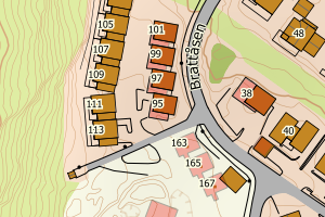 Kartbilde fra WMS-tjeneste av avviket