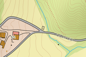 Kartbilde fra WMS-tjeneste av avviket