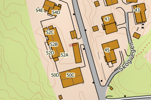 Kartbilde fra WMS-tjeneste av avviket
