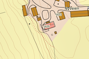 Kartbilde fra WMS-tjeneste av avviket