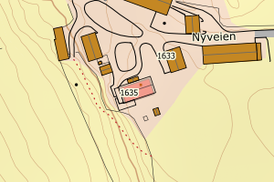 Kartbilde fra WMS-tjeneste av avviket