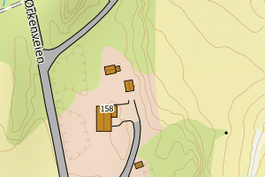 Kartbilde fra WMS-tjeneste av avviket