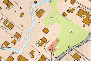 Kartbilde fra WMS-tjeneste av avviket