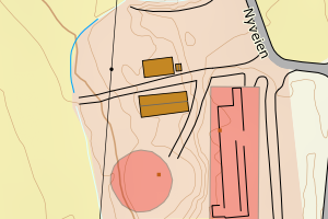 Kartbilde fra WMS-tjeneste av avviket