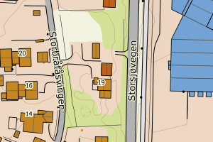 Kartbilde fra WMS-tjeneste av avviket