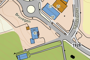 Kartbilde fra WMS-tjeneste av avviket