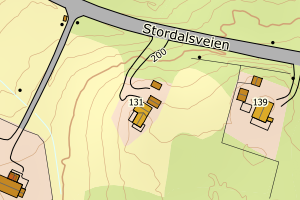 Kartbilde fra WMS-tjeneste av avviket