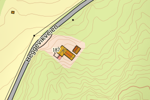 Kartbilde fra WMS-tjeneste av avviket