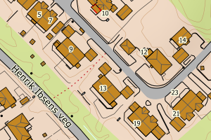 Kartbilde fra WMS-tjeneste av avviket