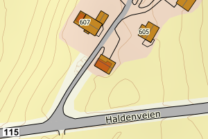 Kartbilde fra WMS-tjeneste av avviket