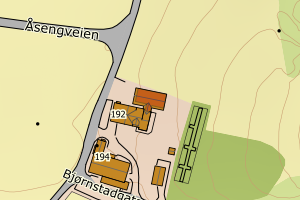 Kartbilde fra WMS-tjeneste av avviket