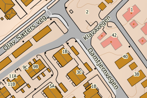 Kartbilde fra WMS-tjeneste av avviket