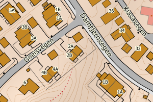 Kartbilde fra WMS-tjeneste av avviket