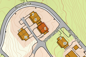 Kartbilde fra WMS-tjeneste av avviket