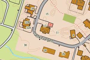 Kartbilde fra WMS-tjeneste av avviket