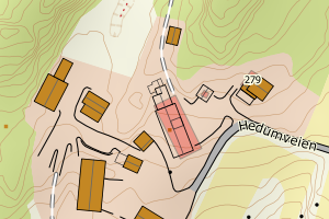 Kartbilde fra WMS-tjeneste av avviket