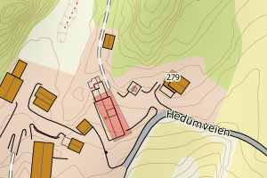 Kartbilde fra WMS-tjeneste av avviket