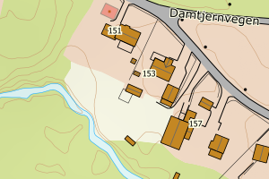 Kartbilde fra WMS-tjeneste av avviket