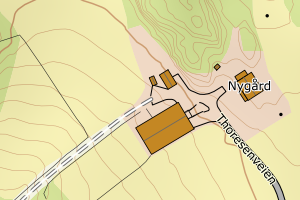 Kartbilde fra WMS-tjeneste av avviket