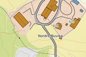 Kartbilde fra WMS-tjeneste av avviket