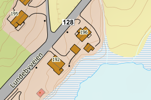 Kartbilde fra WMS-tjeneste av avviket