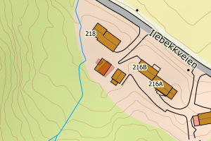 Kartbilde fra WMS-tjeneste av avviket