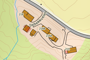 Kartbilde fra WMS-tjeneste av avviket