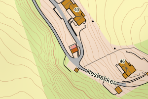 Kartbilde fra WMS-tjeneste av avviket