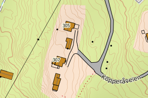 Kartbilde fra WMS-tjeneste av avviket
