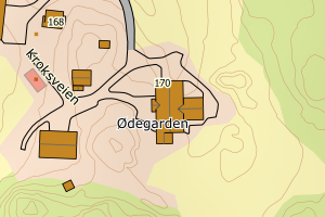 Kartbilde fra WMS-tjeneste av avviket