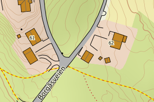 Kartbilde fra WMS-tjeneste av avviket