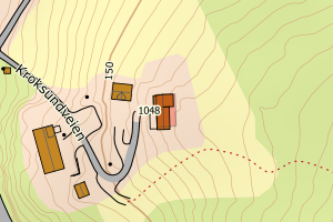 Kartbilde fra WMS-tjeneste av avviket