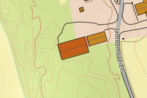 Kartbilde fra WMS-tjeneste av avviket