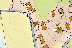 Kartbilde fra WMS-tjeneste av avviket