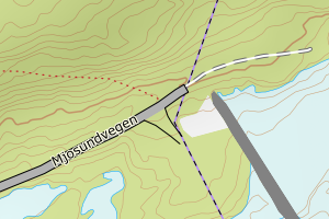 Kartbilde fra WMS-tjeneste av avviket