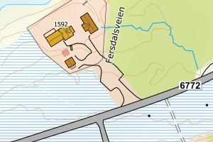 Kartbilde fra WMS-tjeneste av avviket
