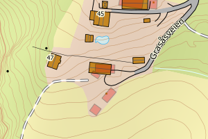 Kartbilde fra WMS-tjeneste av avviket