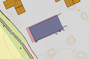 Kartbilde fra WMS-tjeneste av avviket