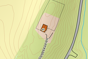 Kartbilde fra WMS-tjeneste av avviket