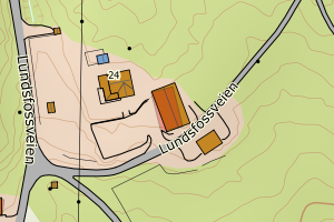 Kartbilde fra WMS-tjeneste av avviket