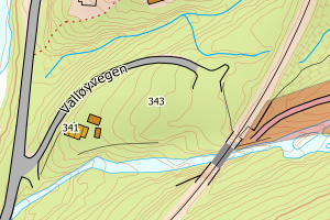 Kartbilde fra WMS-tjeneste av avviket