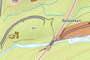 Kartbilde fra WMS-tjeneste av avviket