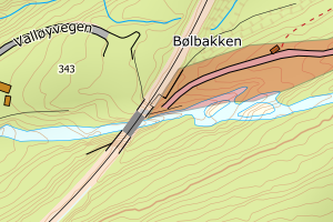 Kartbilde fra WMS-tjeneste av avviket