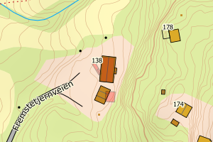 Kartbilde fra WMS-tjeneste av avviket