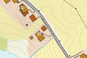 Kartbilde fra WMS-tjeneste av avviket